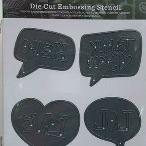Die Cut Embossing Stencil Hello Thank You Paper Crafts Scrapbook Card Ma…